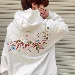 Autumn and Winter New Chinese Style Heavy-Duty Vine Embroidery Hooded Sweatshirt for Men, Gray Casual Versatile Top Hoodie