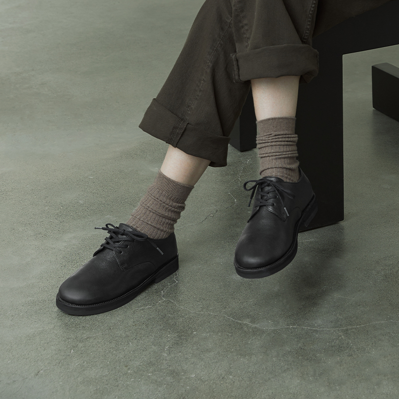 Qiu Zhen's Freehand Vegetable-Tanned Leather Thick-Soled Derby Shoes for Women Are Fashionable, Simple and Versatile, New Women's Shoes