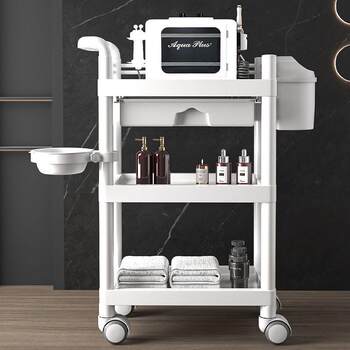 Special hand trolley for beauty salon movable bookshelf floor storage storage rack multi-layered wheeled snack grocery rack