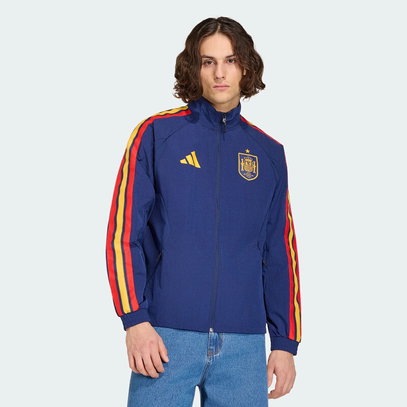 Adidas Spain Team Football Sports Casual Culture Stand Collar Jacket Jz2253 Adidas Spain Team Football Sports Casual Culture Stand Collar Jacket Jz2253