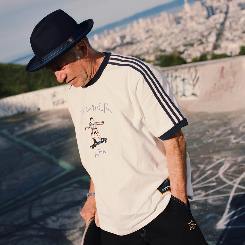 Adidas Originals Thrasher X Afa Joint Brand Skateboard Style Casual Sports Short-Sleeved T-Shirt Kx4548