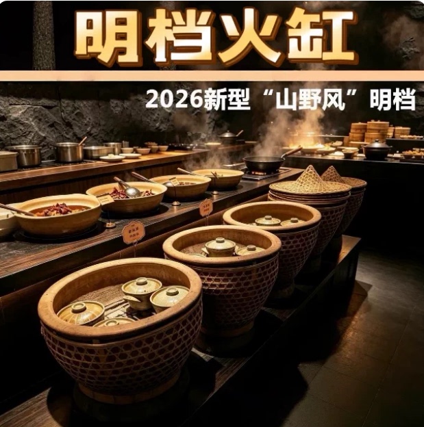 Mountain-Style Bamboo Fire Pit, Home Restaurant Decoration, Handicraft, Old-Fashioned Charcoal Heating, Open-Air Fire Pit