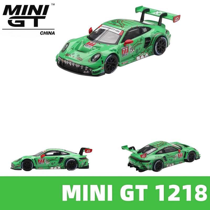 Mini Gt 1:64 Porsche 911 Gt3 R Green Dinosaur No. 77 Racing Car 2025Imsa # 1218