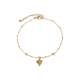 Wen Jian 2022 New 18K Gold Love Crystal Anklet for Women insnet Internet Celebrity Tide Niche Design Best Friend