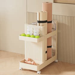 요가 매트 저장 바구니 홈 거실 침실 트롤리 피트니스 장비 저장 랙 다기능 클립 저장 랙