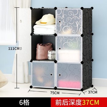 Simple wardrobe assembly wardrobe plastic combination dustproof storage cabinet hanging clothes pp storage box transparent storage cabinet