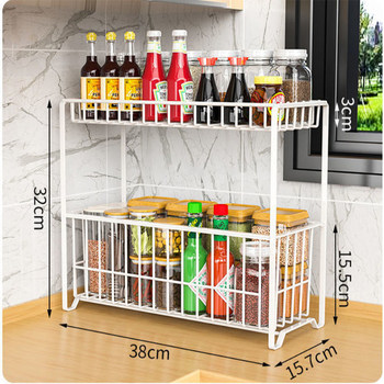 Of9d kitchen clip-on storage rack with narrow slot storage small sink pull-out basket cabinet layered pull-out multi-layer