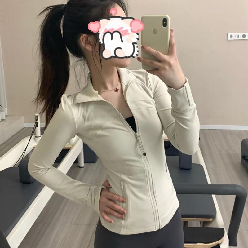 Lulu-Style Yoga Wear Define Jacket Slim Fit Sun Protection Sports Fitness Stand Collar Jacket Top for Women Lulu-Style Yoga Wear Define Jacket Slim Fit Sun Protection Sports Fitness Stand Collar Jacket Top for Women