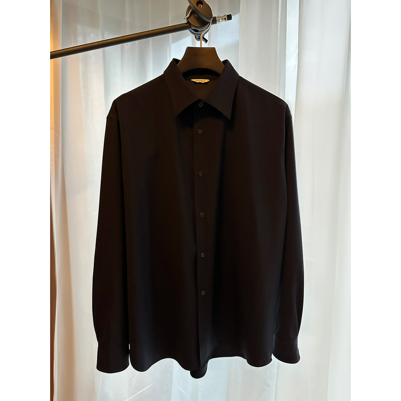 Arcmix Minimalist and Luxurious Wool Shirt, Auralee Style, High-End Navy Blue Autumn Men's Casual Shirt