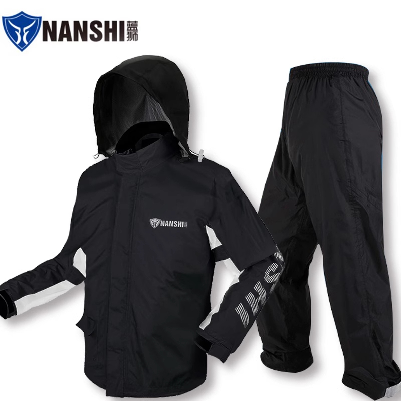 Blue Lion Raincoat Set for Cycling, Electric Bikes, Motorcycles, Delivery, Two-Piece, Heavy Rain Protection, Adult, Fluorescent Green, Summer