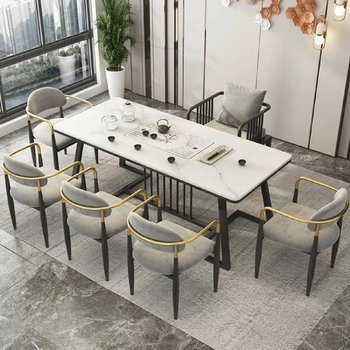 Light luxury simple modern rock table tea table and chair combination balcony kettle integrated company office small tea table tea table