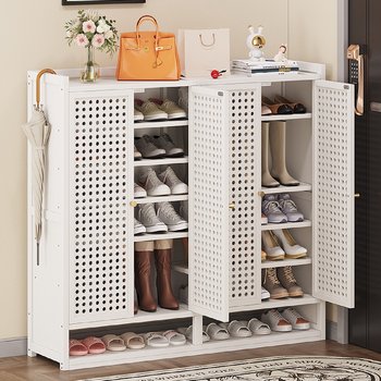 Simple multi-layer shoe rack entrance door shoe storage dustproof shoe cabinet multi-functional storage rack for dormitory rental