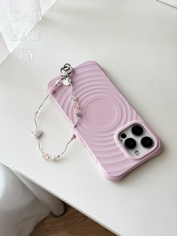 Original Design Niche Pink Heart Zircon Exquisite Sweet Cool Style Phone Chain Women's Phone Pendant Ccd Chain