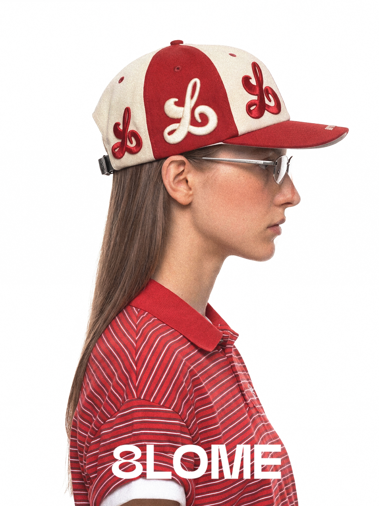 8LOME Black And White Flat Brim Baseball Cap