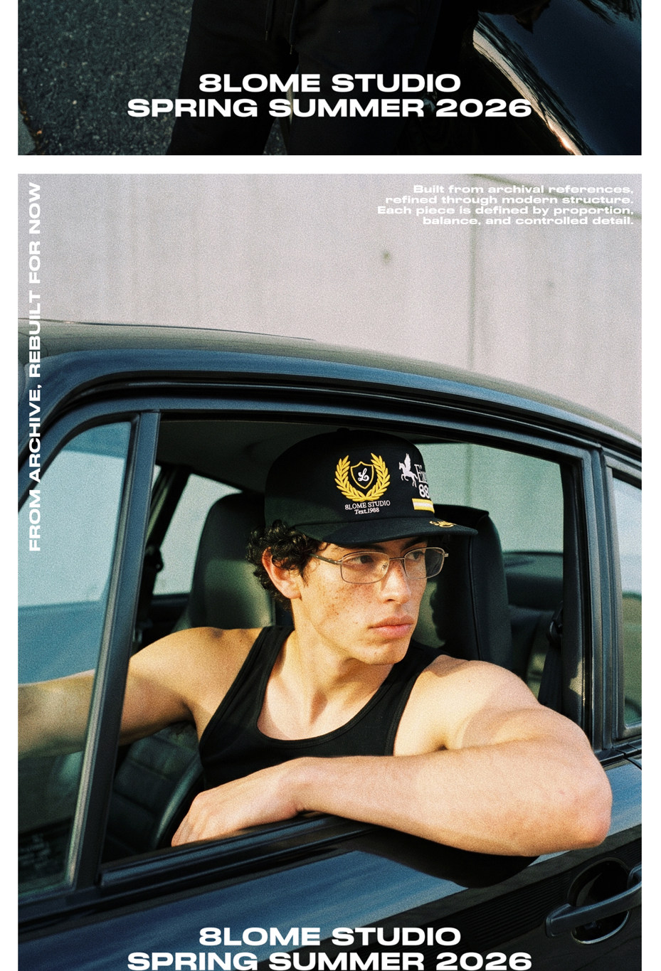 8LOME Cotton Embroidered Flat-Top Baseball Cap