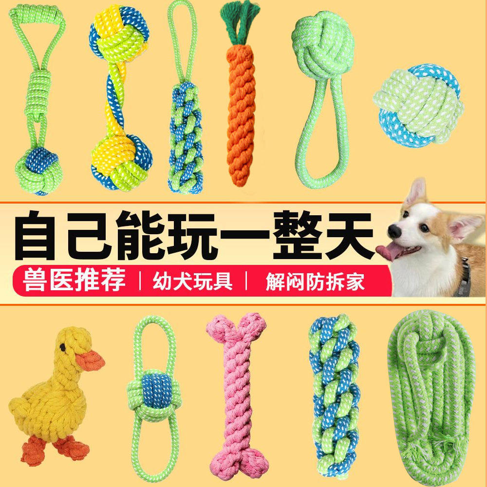 Игрушка для домашних собак self-hey toy молярная палочка, устойчивая к укусам, плюшевый щенок Бишон, узелковая игрушка-головоломка для маленьких и средних собак