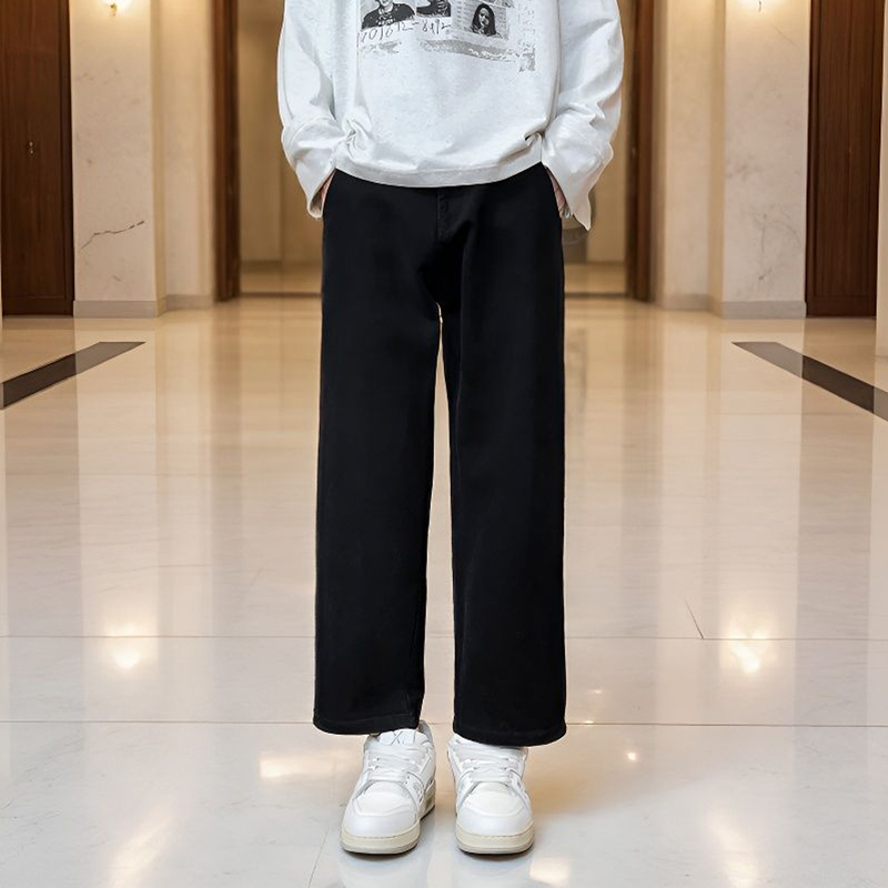 Men's Straight-Leg Cropped Pants, Loose Fit, Versatile, Thin Summer Style, 2026 Autumn New Casual Pants for Petite Men Men's Straight-Leg Cropped Pants, Loose Fit, Versatile, Thin Summer Style, 2026 Autumn New Casual Pants for Petite Men