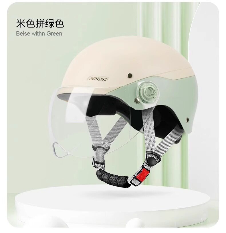New National Standard 3C Certified Electric Vehicle Helmet, Suitable for All Seasons, Men's and Women's Models, Half Helmet for Electric Bikes, Motorcycle Safety Helmet