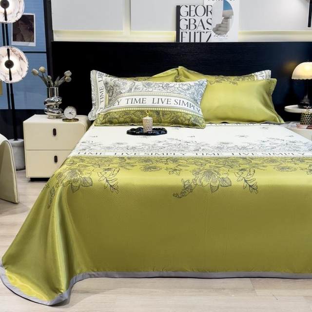Cool ice silk mat summer soft mat sheet style 2025 new mother and baby grade baby mat three-piece set machine washable