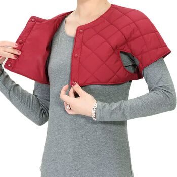 Down Padded Shoulder and Neck Protection Vest, Warm and Cold-Proof, Thickened and Fleece-Lined, Suitable for Sleeping, Women's Autumn and Winter