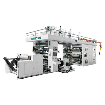 Six-color high-speed sleeve-type gear-driven satellite flexo printing machine for efficient printing of film nonwovens