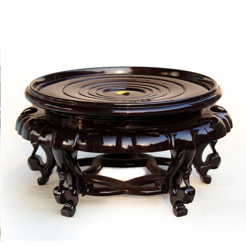 Wine bottle base short-footed flower seat imitation wood flower stand bracket tray fish tank base flower pot base wine rack brown rack