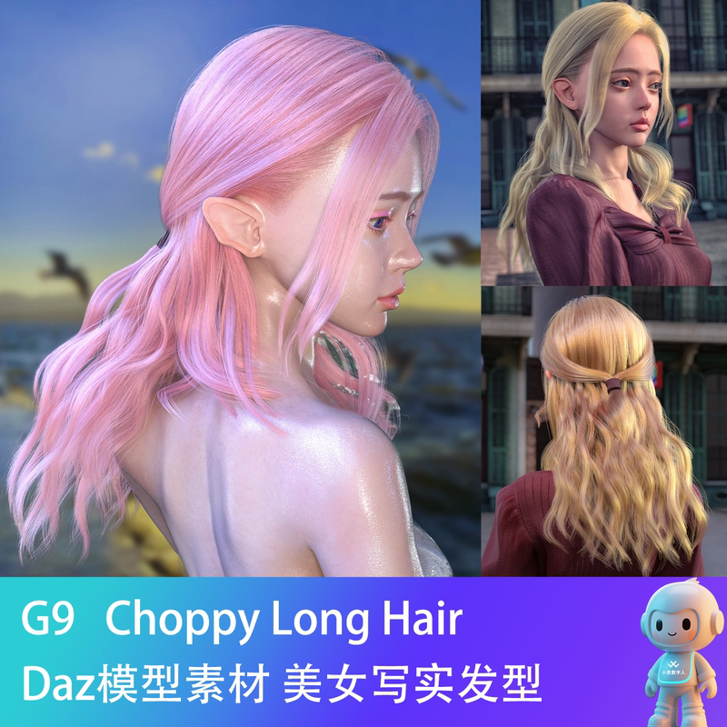 Daz 3D Model Beautiful Realistic Character Asian Clothing Hair Material Cute Girl Human Body Long Hair