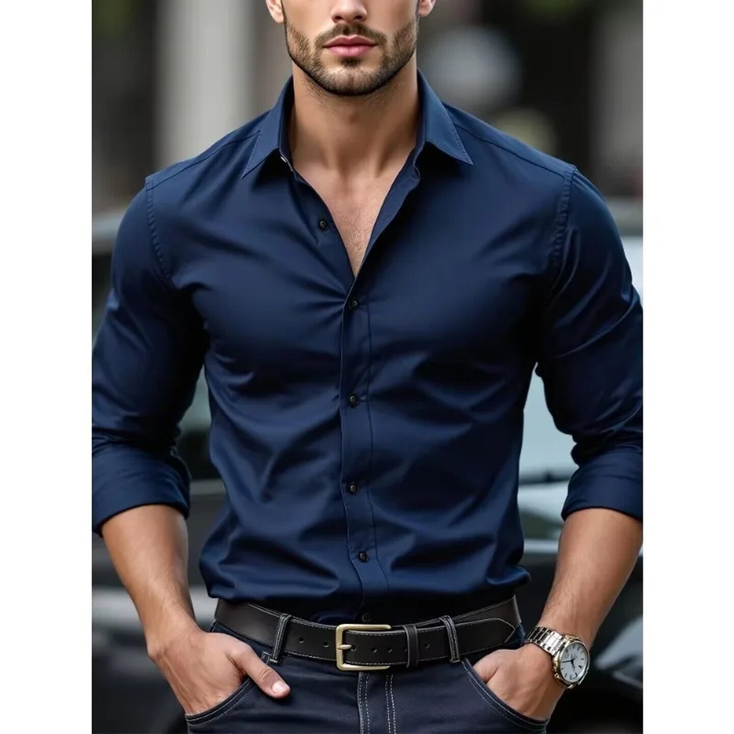 товар из китая None Bolubao Men Smart Casual Shirt Brand Fashion Solid Color
