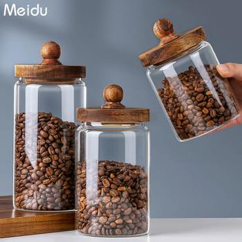 Coffee bean storage jar seal jar glass small bottle bean storage box coffee powder storage jar storage tea jar