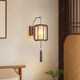 Song Dynasty Aesthetic Solid Wood Wall Lamp, New Chinese Style Retro Hotel and Guesthouse Corridor Bedroom Bedside Atmosphere Decorative Lamp