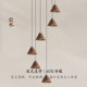 Medieval-Style Solid Wood Staircase Chandelier in the Aesthetics of the Song Dynasty, Suitable for Villas, Duplexes, High-Rise Apartments, and Rotating, Personalized, Minimalist Large Chandeliers