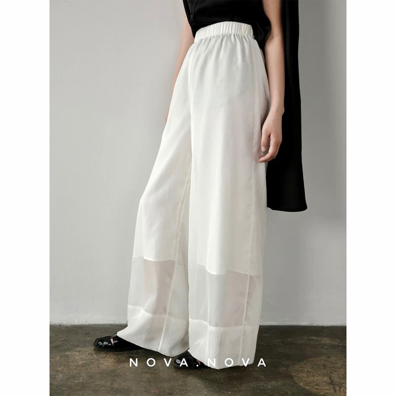 Nova Kimono Minimal Trousers Japanese Style Normcore Zen See-Through Gauze Pants Nova Kimono Minimal Trousers Japanese Style Normcore Zen See-Through Gauze Pants