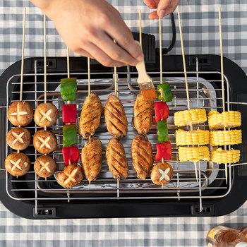 Electric oven smokeless barbecue grill household barbecue appliances electric grill pan barbecue stove pot rack indoor barbecue electric grill