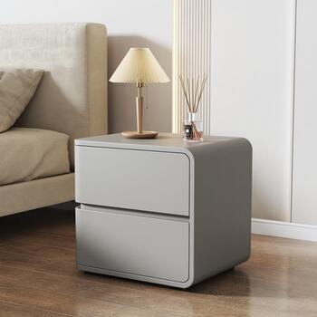 Creamy nightstand solid wood modern simple storage cabinet small bedroom bedside cabinet small cabinet simple storage cabinet