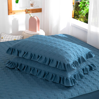 Pair of quilted korean style lace pillowcases 48cmx74cm