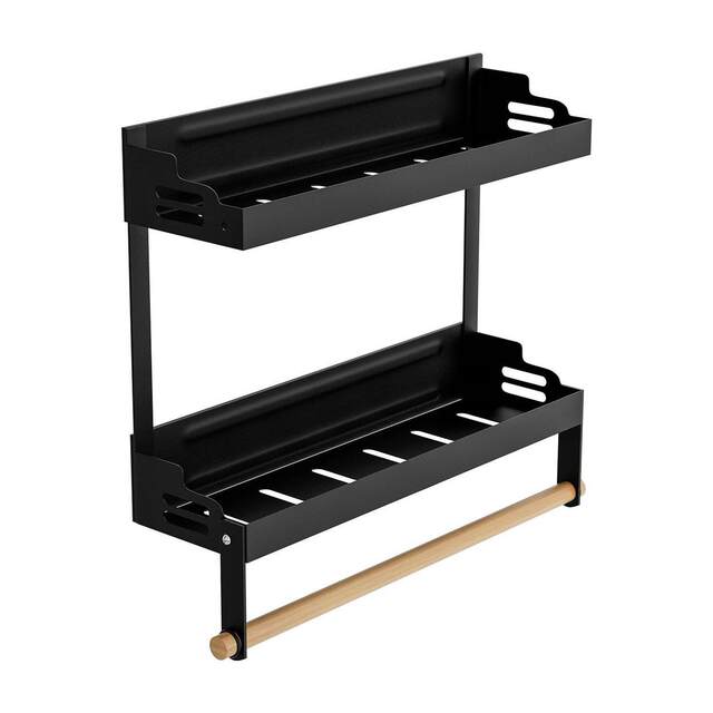 Ice box magnetic storage rack kitchen BYP storage fresh spice rack film-free punching storage magnet refrigerator side