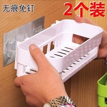 Hanging frame wall-mounted simple toilet paper wall toilet kitchen simple household stick type non-hole storage rack