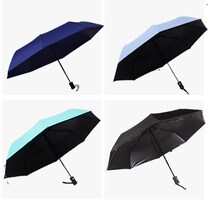 LOGO small female soil folding single umbrella custom automatic ten-bone umbrella commercial atmosphere simple solid color men