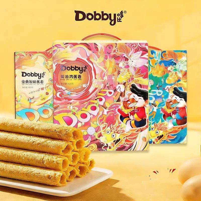 哆比黄油鸡蛋卷酥老式怀旧蛋卷零食饼干休闲解馋食品过年礼盒