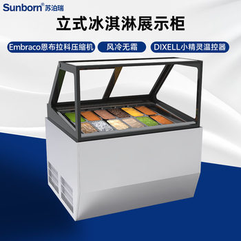 Ice Cream Display Cabinet Commercial Gelato Ice Cream Dessert Shop Milk Tea Shop Supermarket Refrigerated Freezer Vertical Freezer