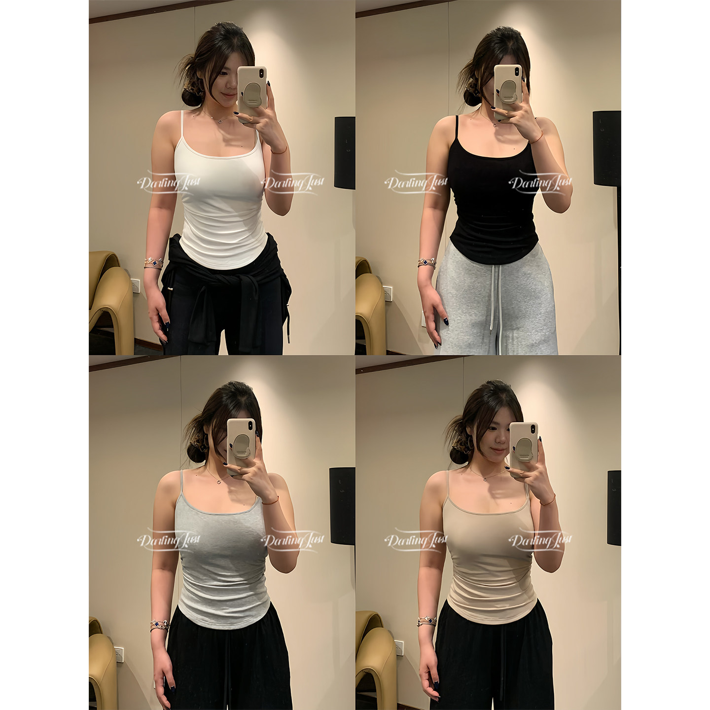 DarlingJust小野墩墩[副乳克星]吊带背心女收腰显瘦内搭打底上衣