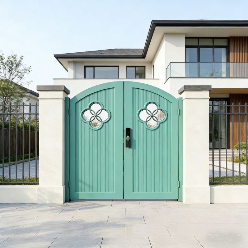 Aluminum Alloy French-Style Villa Courtyard Door, Outdoor Garden Fence Gate, Simple Homestay Yard Door, European-Style Stainless Steel Door