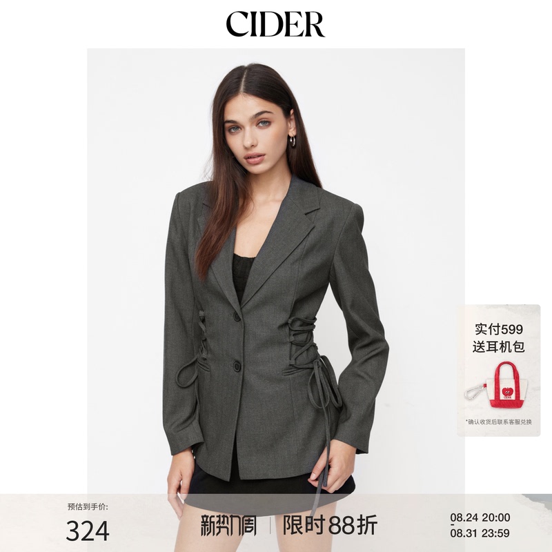 Cider Lapel Tie Button Loose Blazer 114964632 Cider Lapel Tie Button Loose Blazer 114964632