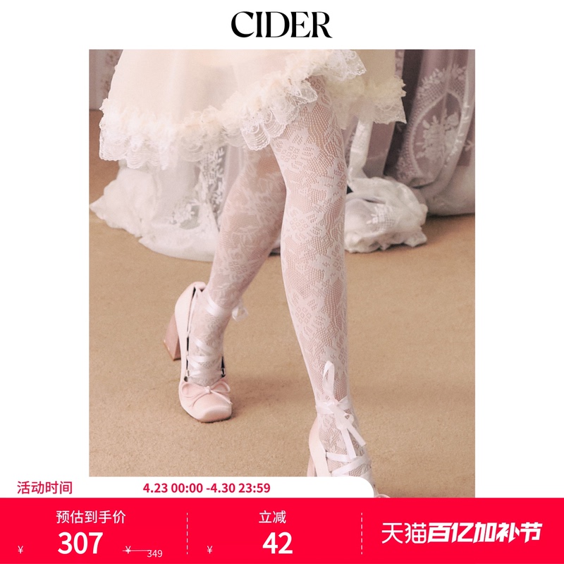 [Celebrity Style] Cider Ballet American Style Satin Bow Mary Jane High Heels 1052606