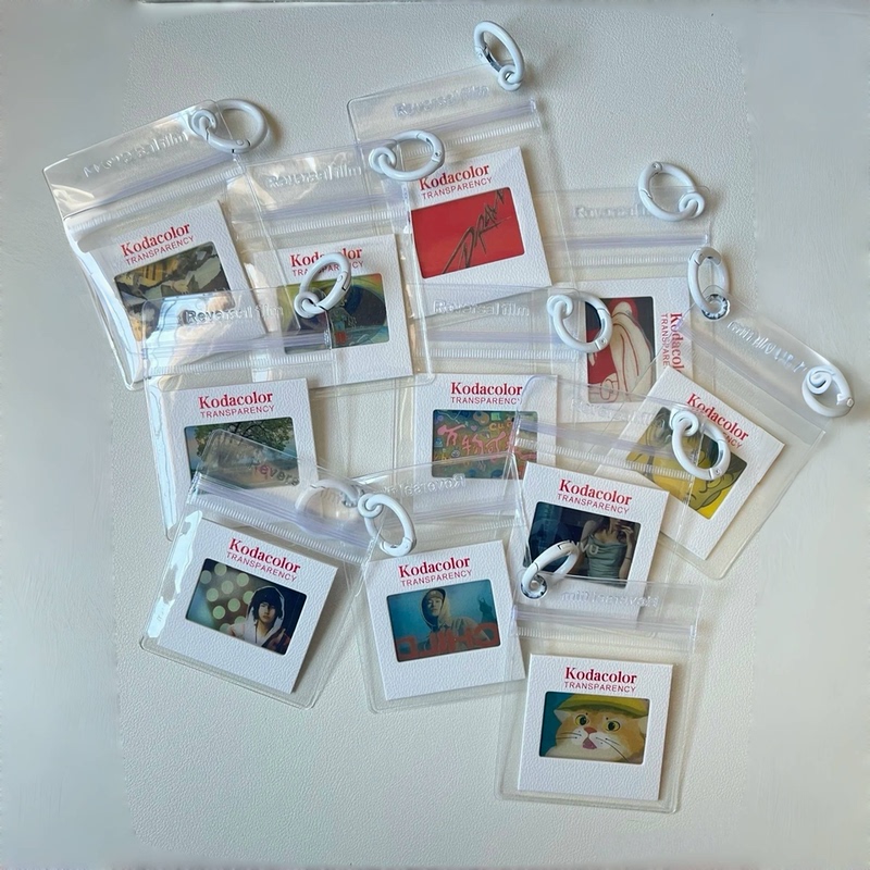 Reverse Film Photo Frame Protective Cover Pvc Film Protective Ring Keychain ins Projection Light and Shadow Photo Protective Cover