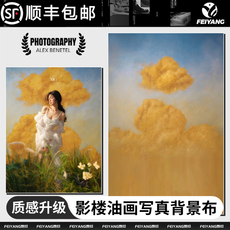 Golden Cloud Sky Oil Painting Background Cloth for Photography, Wedding Bride Portrait, Young Girl Dress, Studio Photography, Dreamy Cloud Sea Art Portrait, Photo Studio Shooting Scene Setup Golden Cloud Sky Oil Painting Background Cloth for Photography, Wedding Bride Portrait, Young Girl Dress, Studio Photography, Dreamy Cloud Sea Art Portrait, Photo Studio Shooting Scene Setup