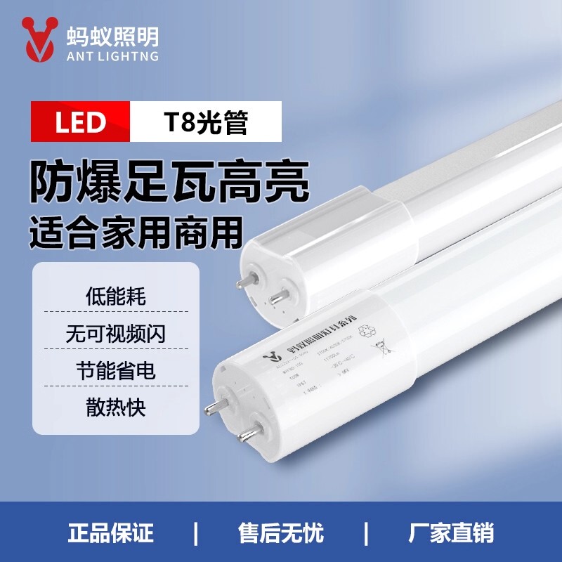 Ant Lighting Led Tube T8 Ultra-Bright Energy-Saving Eye-Protecting Flicker-Free Household Engineering Light Strip Lamp Holder First-Class Energy Efficiency Ant Lighting Led Tube T8 Ultra-Bright Energy-Saving Eye-Protecting Flicker-Free Household Engineering Light Strip Lamp Holder First-Class Energy Efficiency