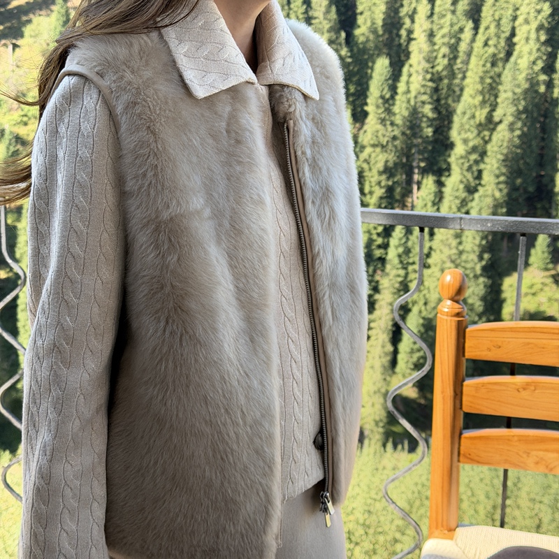 Jinmstudio丨Neighborhood Largong Sheepskin Fur Integrated Old Money Style Casual Women's Vest 602601A3274