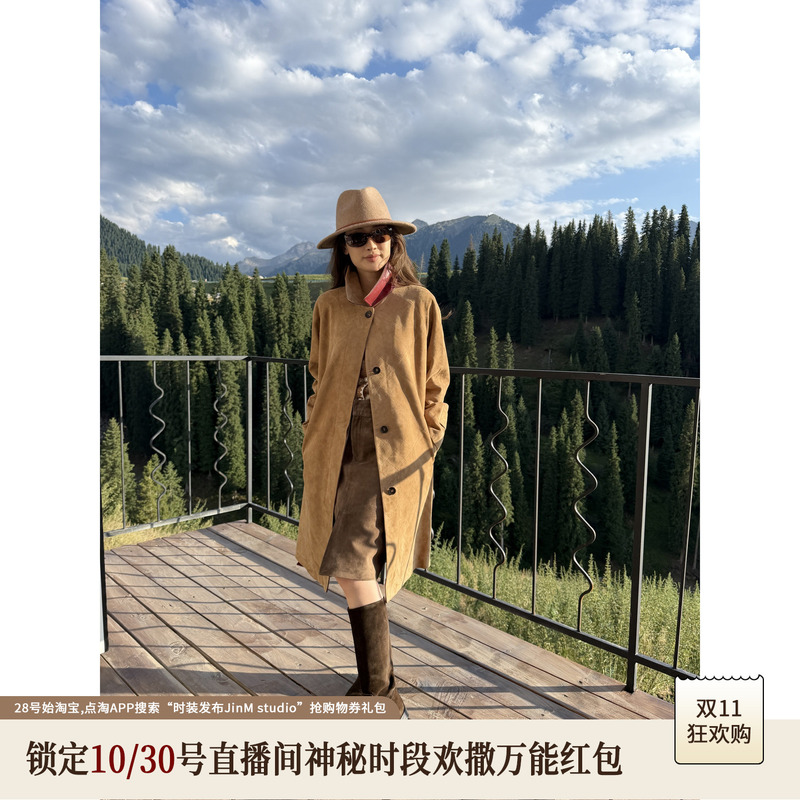 Jinmstudio丨【Borg Lattice Pattern】Simple Classic Silhouette Mid-Length Trench Coat 602601A4101 Jinmstudio丨【Borg Lattice Pattern】Simple Classic Silhouette Mid-Length Trench Coat 602601A4101