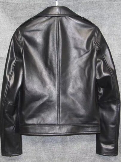 Haining leather jacket for women 2025 spring and autumn Korean style motorcycle high waist small leather jacket versatile short loose jacket women's coat